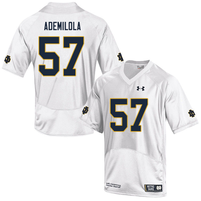 Men #57 Jayson Ademilola Notre Dame Fighting Irish College Football Jerseys Sale-White